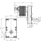 AC Spaltpol-Getriebemotor, 123x70mm, 6-Punkt, 230V~, 25Nm, 3,2RPM