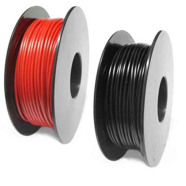 Sortiment LiYv Schaltlitzen, 0,50mm², 2x25m auf Kunststoffspulen, rot/schwarz