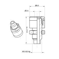 2,6mm Zwergbuchse | Einbau-Ø 5-6mm | 5 Stück Blau