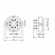 Röhrenfassung, 8-polig, Oktal, Keramik, Lochkreis 17,5mm, Lötfahnen