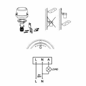 Dämmerungsschalter, einstellbar, Relais-Kontakt, IP44, 10A/230V