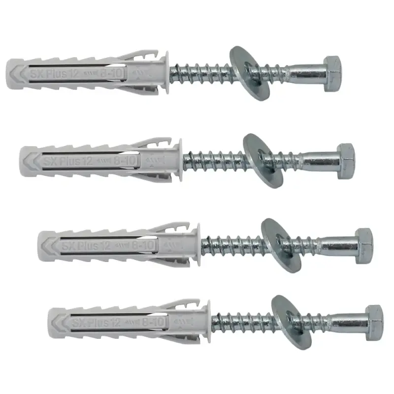 4-fach Schraubensatz für Wandhalter-Befestigung, 8x80mm (Dübel FISCHER SX Plus 12)