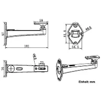 Universal-Wandhalter, Alu, dreh-/schwenkbar, weiß, bis 2kg