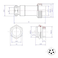 M16 Steckverbinder-Paar | Buchse/Stecker verschraubbar | 7A 5-polig