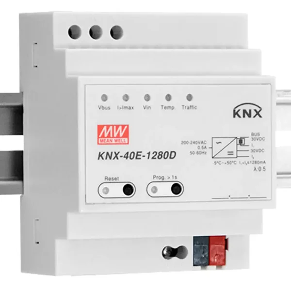 MeanWell KNX-40E-1280D Hutschienen-Netzteil, 30V, 1,28A, 38,4W, Diagnosefunktion