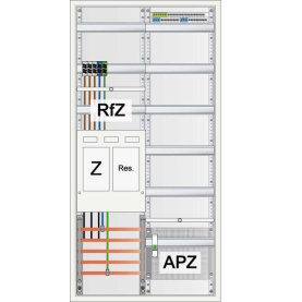 Komplett-Zählerschrank, eHZ/1R, Verteilerfeld/APZ, SLS 35A, FI, 12x B16