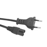 Euro-Netzkabel mit Doppelnutstecker | 2,5A/250VAC | 5m...