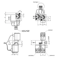 FLO CONTROL N90458.001 2/2-Wege Magnetventil-Block, 4 Anschlüsse, PEEK, NC, 24V-