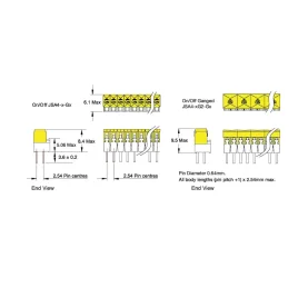 20x Jumper-Switch Schiebeschalter, 1-polig, RM2,54, 1A/100V