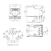 RJ45 Modularbuchse 8P8C geschirmt | Printmontage 90°,...