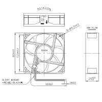 Axiallüfter, 80x80x25mm, 12V-, 1,06W, 33CFM, 28dBA