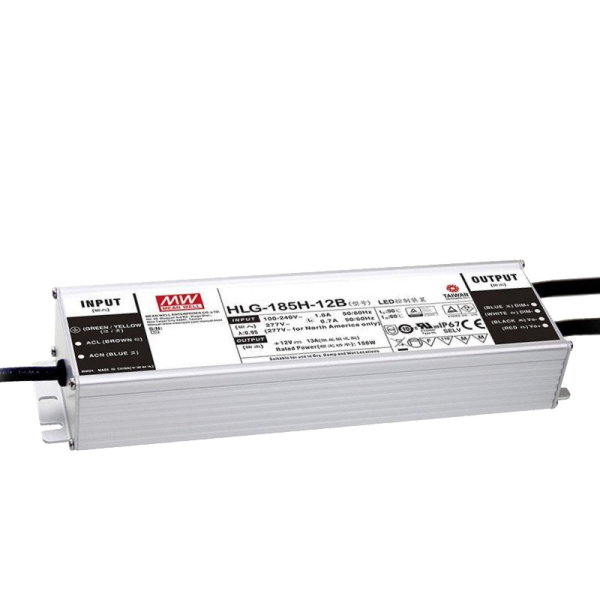 MeanWell HLG-185H-24AB LED-Treiber, IP65, 187W, 24V, 7,8A, CV+CC, dimm