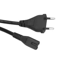Euro-Netzkabel mit Doppelnutstecker | 2,5A/250VAC | 1,2m...