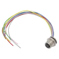 BINDER Serie 763 Flanschdose mit 20cm Kabel, 8-polig,...