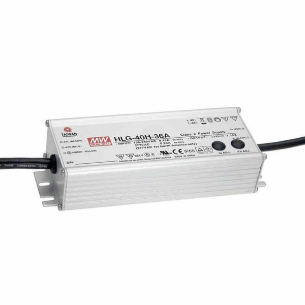 MeanWell HLG-40H-20AB LED-Treiber, IP65, 40W, 20V, 2A, CV+CC, dimm
