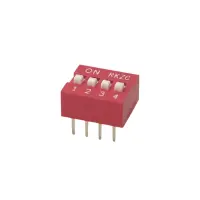 RKZC DIP-Schalter 4-polig RM2,54 | 100 mA 24 VDC | Rot