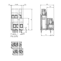PTR AKZ750/2 Doppelstock-Klemme 4-polig RM5,08 |...