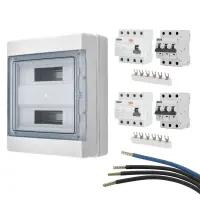 Feuchtraum-Verteilersets Wallbox mit FI-Schalter & LS...