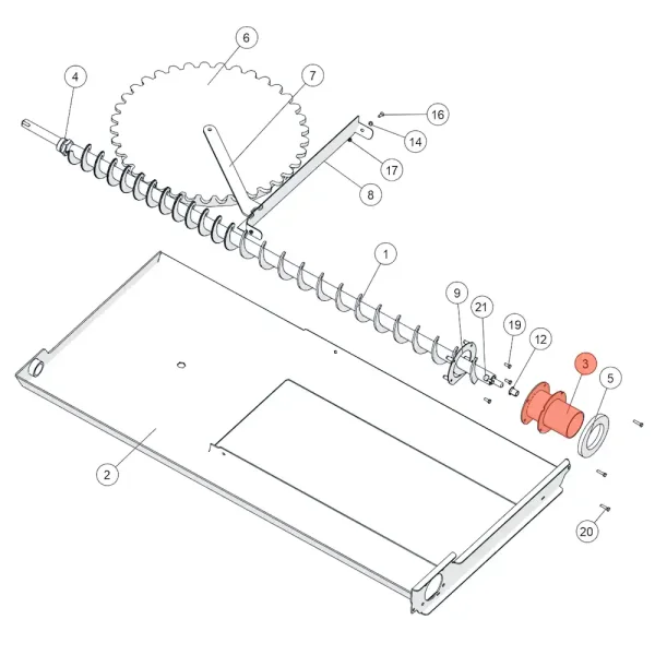 ETA HACK 20-130 / PE-K 32-140 Rohr mit Lagerung für Entaschung