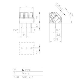 STELVIO-KONTEK COB5/2 Leiterplattenklemme, anreihbar, RM5,08, 2-polig, 100 Stück