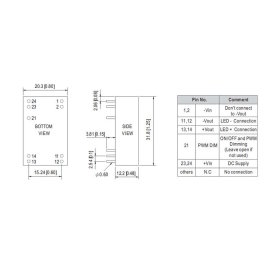 MeanWell LDD-1500H DC/DC LED-Treiber, 9-52V zu 1500mA/2-46V, PCB