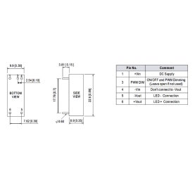 MeanWell LDD-300L DC/DC LED-Treiber, 9-36V zu 300mA/2-32V, PCB