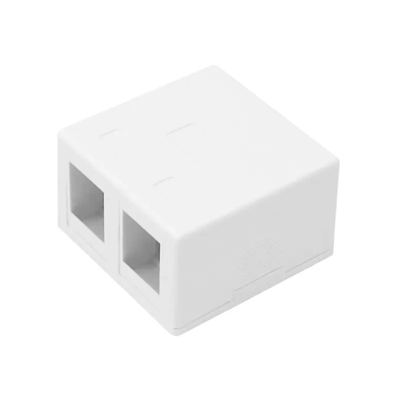 Keystone Anschlussbox 2-Port | schraubbar & Klebepad Weiß