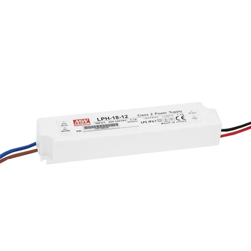 MEAN WELL LPH-18-24 Schaltnetzteil IP67 | 24VDC 0,75A 18W | Anschlusslitzen
