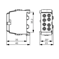 Hauptleitungsabzweigklemme 1-polig anreihbar | 2x25/2x16mm² Schwarz