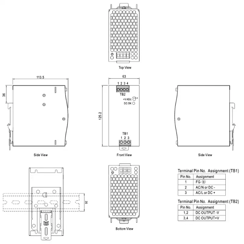 MeanWell SDR-240-48 Hutschienennetzteil – 48 V DC, 5 A, 240 W – 1 Stück, DIN-Rail