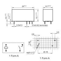 HONGFA HF115F/012-1HS1 Leistungsrelais 12VDC | 1 Schließer 12A 250VAC
