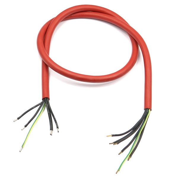 Silikon-Anschlussleitung, 6G1,0mm², 80cm, rot, Enden mit Aderendhülsen