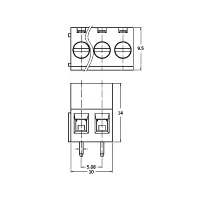 Leiterplattenklemme 2-polig RM5,08 | H 14mm anreihbar |...