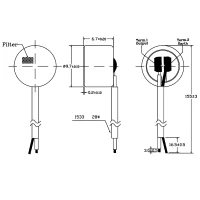 Mikrofonkapsel, 9,7x6,7mm, 1...10V, 150mm Anschlusskabel