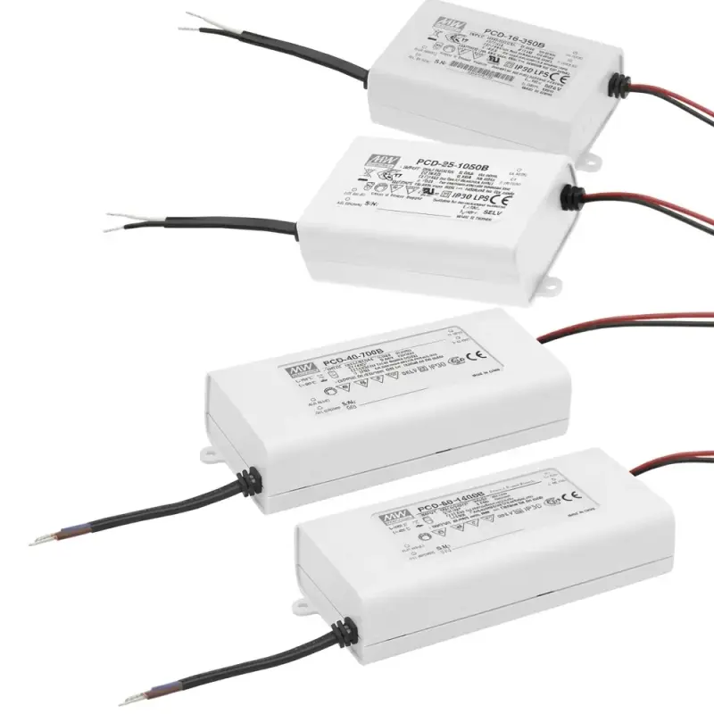 MEAN WELL Serien PCD-16/25/40/60 Konstantstrom LED-Treiber, TRIAC dimmbar
