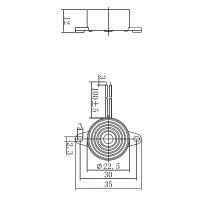 Piezo-Signalgeber mit Elektronik, Ø 30mm, 1,5...24V-, 85dB, Laschen/Litzen