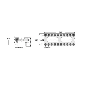 IC-Präzisionsfassung, 32-polig, Abstand 15,24mm,...