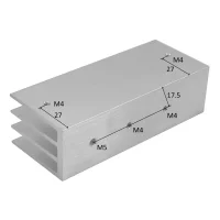 Rippen-Kühlkörper, 120x35x50mm, Alu blank