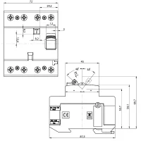 ETI EFI-P4 A 40/0.03 FI-Schalter, 4-polig, 40A, 30mA, 4TE