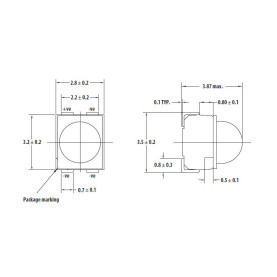 AVAGO HSMJ-A430-W50M1 SMD Hochleistungs-LED mit Linse,...