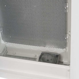 Unterputz-Kommunikationsverteiler mit Tür und Steckdose, 443x368x102mm, weiß