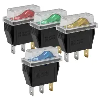 Kontroll-Wippschalter 28,5x10,6mm | 1-polig EIN/AUS 15A...