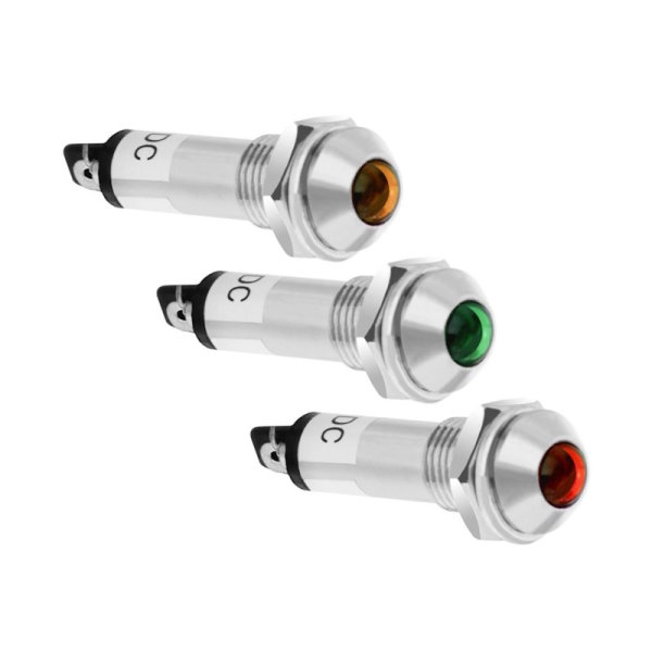Leuchtmelder Kontrollleuchte Signallampe in 3 Größen / 4 Farben / 12V / 24V  / 230V (Grün, 10mm / 230V)