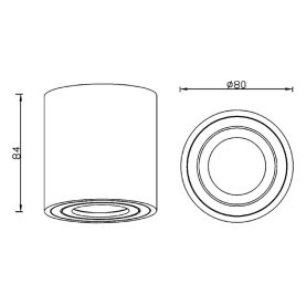 GU10 Decken-Anbauleuchte aus Aluminium, rund, 80mm, weiß