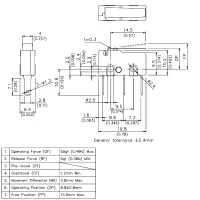 ECE ESS-05 Mikroschalter, 20mm, 3A, 250V~, 1 Wechsler,...