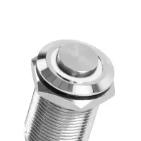 Metall-Druckschalter IP67 | Einbau-Ø 12mm | 12V LED-Ringbeleuchtung Weiß