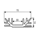 Strang-Kühlkörper, 120x70x19mm, Alu blank