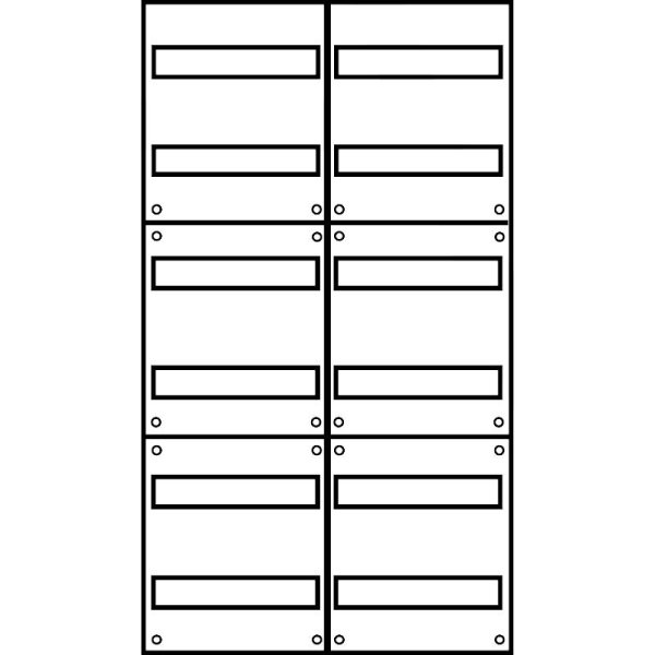 Aufputz Wandverteiler Komplettschrank, IP43, 2x6-reihig, 144TE (48TE Klemmraum)