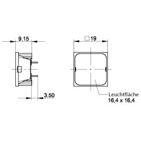 RAFI RF19 LED-Leuchtfeld, 19x19x9,15mm, Vollausleuchtung,...