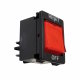 Thermische Überlastschutzschalter mit LED-Wippenschalter, 30x22mm, 2-polig, rot
